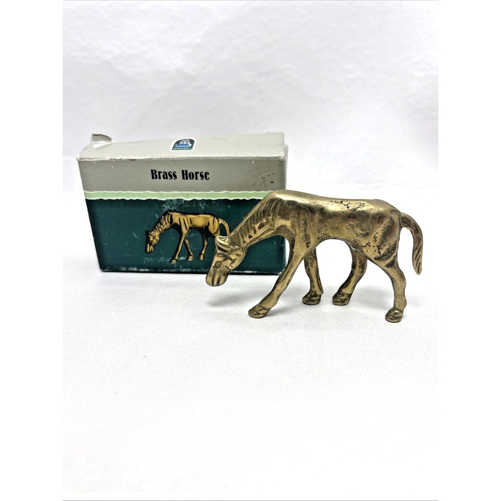 Solid Brass‎ Grazing Horse Equestrian Figurine Statue Walmart Taiwan Vintage 90s
